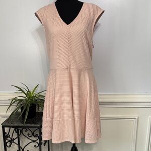 Bar III Blush Pink Mesh Textured Fit Flare Sleeveless Dress XL